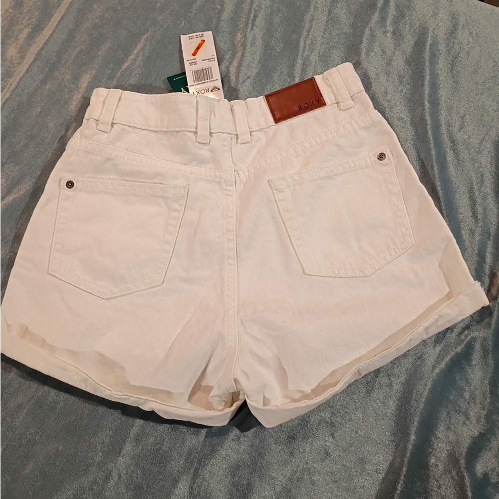 Roxy White High Rise Button Fly Shorts Size 25 NWT Summer Beach - Picture 3 of 9